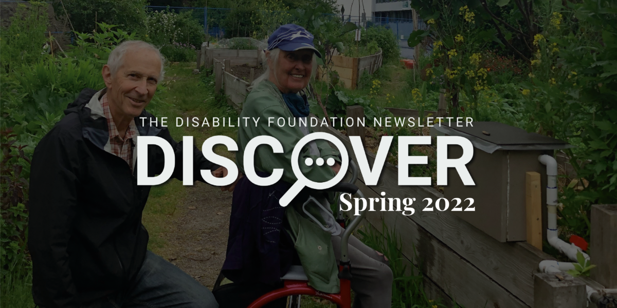 Tetra Volunteer George posing with DIGA gardener Mary in one of DIGA's accessible garden. Discover Spring 2022.