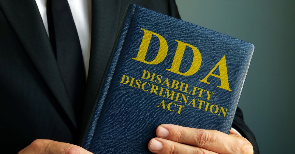 A close-up of a book labeled: "Disability Discrimination Act".